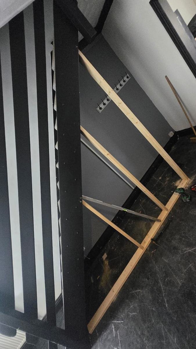 Wall panelling framing in progress