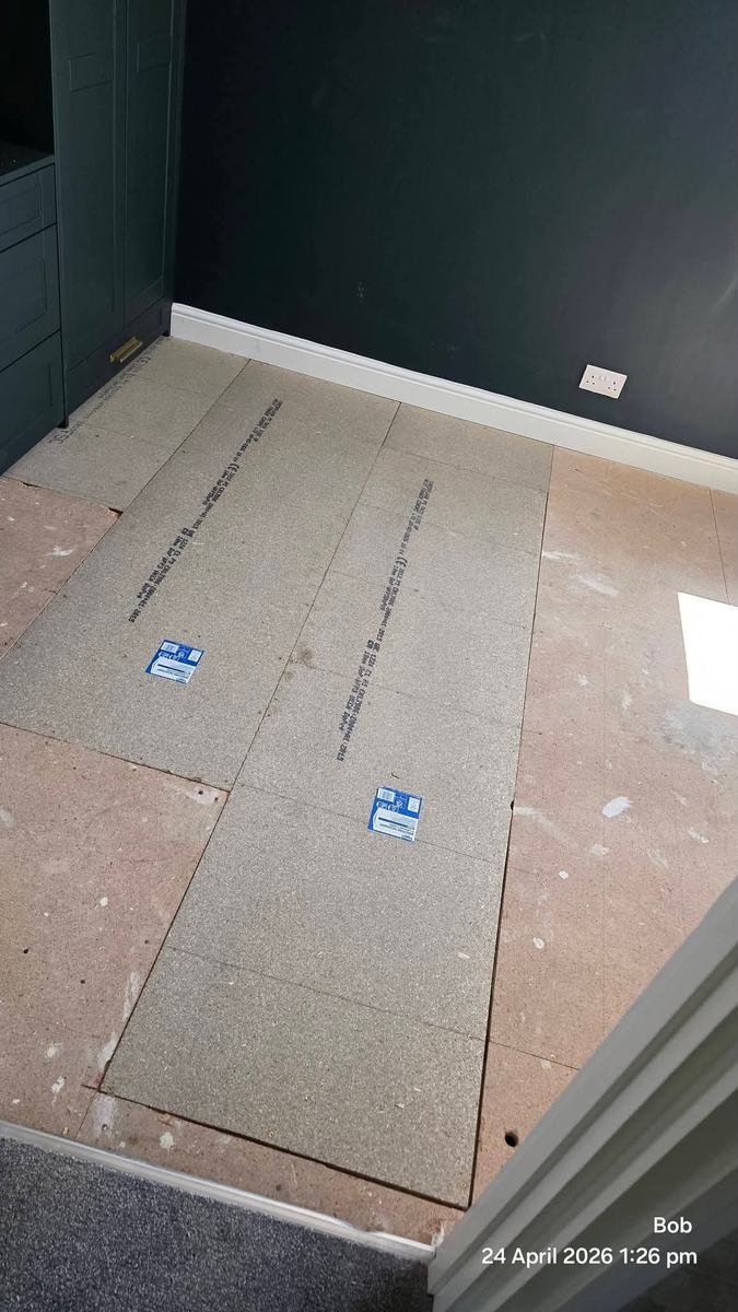 Under-stairs storage boarding and new door fitted
